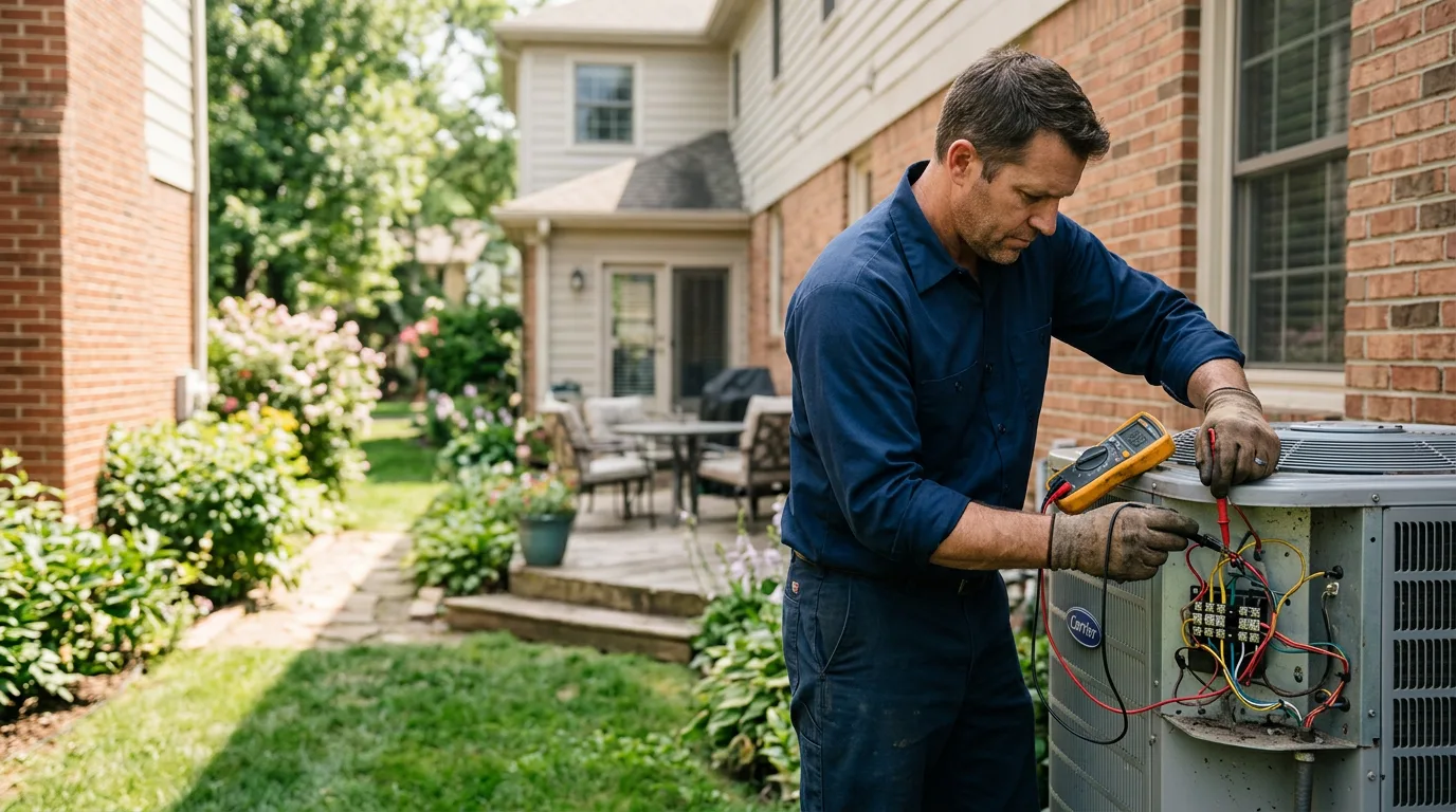 HVAC technician working near Mounds, IL